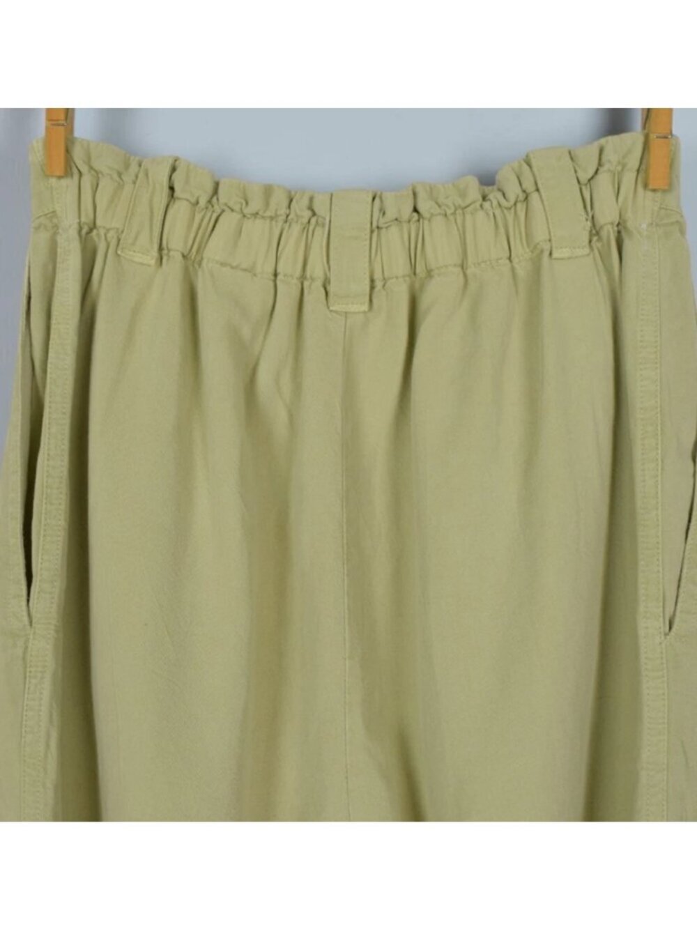 DEMOCRACY KHAKI GREEN TENCEL COTTON HIGH RISE STRAIGHT LEG PANTS - Picture 6 of 8